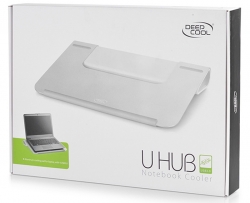 Deepcool U Hub 15.6" Notebook Cooler Hub Stand, Aluminium Panel, 1x USB3.0 In, 4x USB3.0 Out