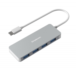 Simplecom CH320 Ultra Slim Aluminium USB 3.1 Type C to 4 Port USB 3.0 Hub Silver Ch320-Sl