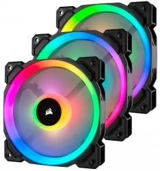 Corsair Ll Series Ll120 Rgb 120mm Dual Light Loop Rgb Led Pwm Fan 3 Fan Pack With Lighting Node CO-9050072-WW