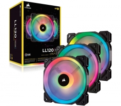 Corsair LL120 RGB 120mm Dual Light Loop RGB LED PWM Fan 3 Fan Pack with Lighting Node PRO CO-9050072-WW 