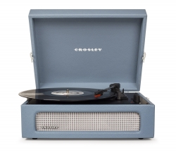 Crosley Voyager Portable Turntable - Washed Blue + Free Record Storage Crate Cr8017A-Wb4