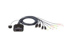 Aten 2 Port Usb 2.0 Displayport 1.2 4096x 2160@30hz Kvm Cable Switch With Audio - [ Old Sku: Cs22dp ]