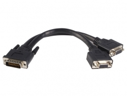 Startech 8in Lfh 59 Male To Dual Female Vga Dms 59 Cable - 1ft Lfh 59 Cable - 1ft Dms 59 To Vga