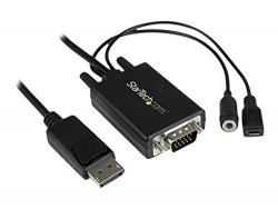 Startech Displayport To Vga Adapter Cable With Audio - 6ft (2m) Dp2vgaamm2m