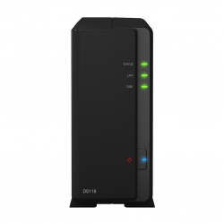 Synology Diskstation Ds118 1-bay 3.5" Diskless 1xgbe Nas (tower) (hmb), Realtek Rtd1296 Quad-core