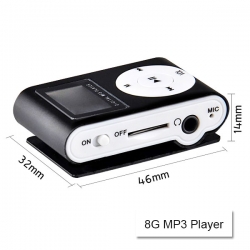 Mini Clip 8g Mp3 Music Player With Usb Cable & Earphone Silver Elevmxmp38gbsl