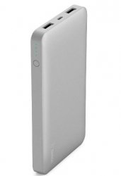 Belkin Pocket Power Bank 10000 Mah Usb A (2) Mirco Usb (1) Silver F7U039Btslv