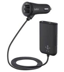 Belkin 4 Port Car Charger With Extension Lead F8m935bt06-blk