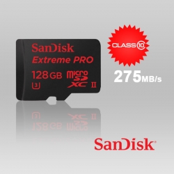 Sandisk Extreme Pro Micro Sdxc Uhs-ii 128gb Class 10 Up To 275mb/s, With Microsd To Usb 3.0 Adaptor