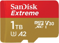 SanDisk 1TB Extreme microSDXC UHS-I Memory Card without Adapter - C10, U3, V30, 4K, A2, Micro SD - SDSQXA1-1T00-GN6MN Ffcsan1Tqxa1Gn6Mn
