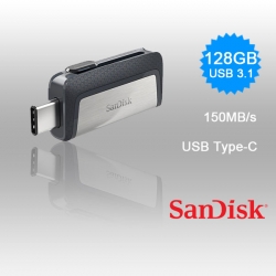 Sandisk Ultra 128gb Sdddc2-128g Dual Usb Drive Type-c 3.1 Fussan128gsdddc2