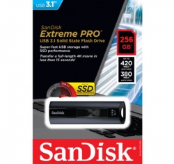 Sandisk Extreme Pro 256gb Usb3.1 Solid State Flash Drive Sdcz880-256g, Read 420mb/s Write 380mb/s