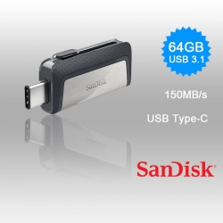 Sandisk Ultra 64gb Sdddc2-064g Dual Usb Drive Type-c 3.1 Fussan64gsdddc2