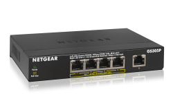 Netgear Soho 5-Port Gigabit Unmanaged Switch With 4-Port Poe (56W Poe Budget) Gs305P-100Aus