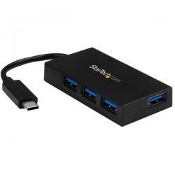 Startech 4 Port Usb C Hub - Usb-c To 4x Usb-a - Usb 3.0 Hub - Includes Power Adapter Hb30c4afs