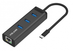 VOLANS Aluminium Usb-c To 3-port Usb3.0 Hub + Rj45 Gigabit Ethernet Adapter (hj45-c) Vl-hj45-c