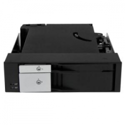 Startech Dual Bay 5.25 Trayless Hot Swap Mobile Rack Backplane For 2.5 And 3.5 Sata/sas Hdd Or