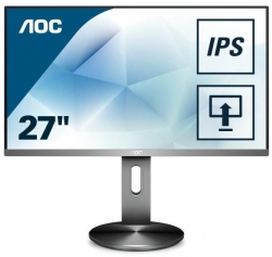 Aoc 27in Ah-ips Full Hd Dp Hdmi Vga 5ms Flicker Free Speakers Vesa 100x100mm Has & Usb3.0 Hub/charger I2790pqu/75