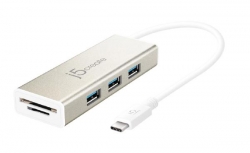 J5create Jch347 Usb-c 3-port Usb-a Hub With Sd & Micro Sd Card Reader Jch347