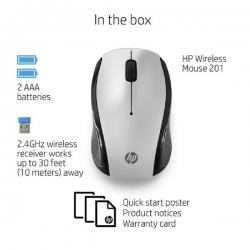 Hp 201 Pk Silver Wireless Mouse 3Dh83Aa-Kit10