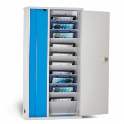 Lapcabby 10-Device Wall Mounted AC Charging Cabinet for Tablets up to 11" - Vertical (LYTE10WD)