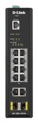 D-Link 12-Port Gigabit Industrial Smart Managed Poe Switch With 10 1000Base-T (8 Poe+) Ports And