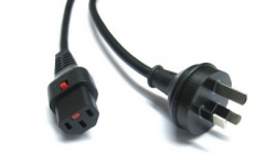 4cabling 0.5m Lockable Iec C13 - Australian 3-pin Plug: Black Iec406-05