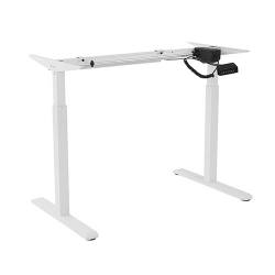 Brateck 2-Stage Single Motor Electric Sit-Stand Desk Frame With Button Control Panel-White Colour S03-22D FRAME ONLY
