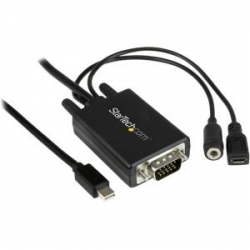 Startech Mini Displayport To Vga Adapter Cable With Audio - 6ft (2m) Mdp2vgaamm2m