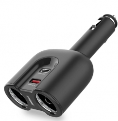 Mbeat Gorilla Power Dual Port Usb-C Pd & Qc3.0 Car Charger With Cigar Lighter Splitter Mb-Chgr-C28