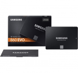 Samsung 860 EVO 250GB 2.5" SSD, V-NAND, 7mm SATA3, 550MB/s Read, 520MB/s Write, MZ-76E250BW