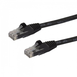 Startech 7.5m CAT6 Ethernet Cable - Black CAT 6 Gigabit Ethernet Wire -650MHz 100W PoE++ RJ45 UTP Category 6 Network/Patch Cord Snagless w/Strain Relief Fluke Tested UL/TIA Certified  N6Patc750Cmbk