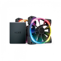 Nzxt 140mm Aer Rgb 2 Pwm 1500rpm Fan 2 Pack With Hue 2 Lighting Controller Nzt-hf-2814c-d1