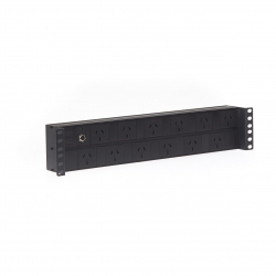 4cabling 2ru 12 Way Gpo Horizontal Pdu Recessed Rack Mount Power Rail Pdu.12whgpor.10a