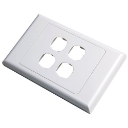 4cabling 4 Way Australian Style Wall Plate 016.002.0004