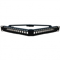 4cabling 1ru 24 Port Utp Angled 'v' Style Patch Panel - Unloaded