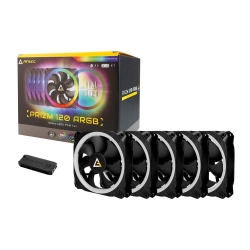Antec Prizm 120 Argb 5+c 5 In 1 Pack With 5x 12cm Rgb Dual Ring Pwm Fans And 1x Fan Controller.