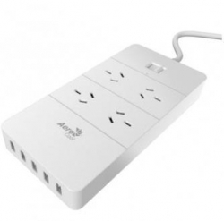 AeroCool Power Strip 4X Square Ac Outlets Powerboard (ACAS-QA4A5U2.21)