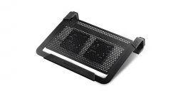 Cooler Master Black Aluminum Notebook Cooler, 2x 8cm Moveable Fans, Cable Management, Up To 17"