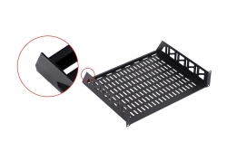 SharkRack Cantilever 2RU 375mm Deep Fixed Shelf Suitable with 19' 450mm Deep Cabinet only SUA-CSST-01-2U-CBK