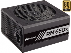 Corsair Power Supply: 650W 80 PLUS Gold Certified Fully modular cable set Zero RPM Fan Mode RM650x