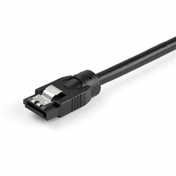 Startech 12 Inch (30cm) Round SATA Cable - Latching Connectors - 6Gbs SATA Data Cord - SATA Hard Drive Power Cable - Black Satrd30Cm