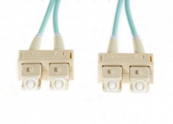 3M Sc-Sc Om3 Multimode Fibre Optic Duplex Patch Lead : 2Mm Oversleeving | Aqua