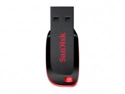 Sandisk Cruzer Blade Usb Flash Drive Cz50 32gb Usb2.0 Black With Red Accent Compact Design 5y Sdcz50-032g-b35