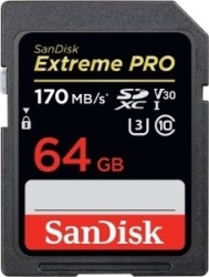 Sandisk Extreme Pro Sdxc Sdxxy 64Gb V30 U3 C10 Uhs-I 170Mb/ S R 90Mb/ S W 4X6 Lifetime Limited Sdsdxxy-064G-Gn4In