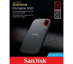 SanDisk 2TB Extreme Portable USB 3.1 Type-C External SSD, Up to 550MB/s, SDSSDE60-2T00-G25