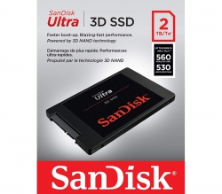 SanDisk 2TB Ultra 3D 2.5" SSD SATA III 6 Gb/s, 560 MB/s Read, 530 MB/s Write SDSSDH3-2T00-G25