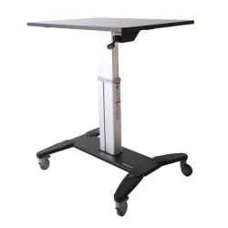Startech Sit Stand Mobile Workstation - Rolling Desk - One-touch Height Adjustment With Lock - Standing
