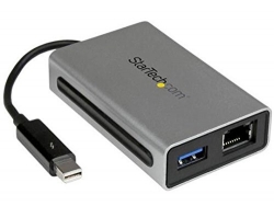 Startech Thunderbolt To Gigabit Ethernet Plus Usb 3.0 - Thunderbolt Adapter - Thunderbolt To Ethernet TB2USB3GE