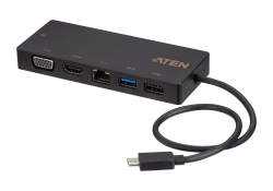 Aten Usb-C Single-View Multiport Mini Dock. Hdmi/ Vga Single View:3840*2160@30 1X Usb3.1 With Power Pass Through Uh3236-At